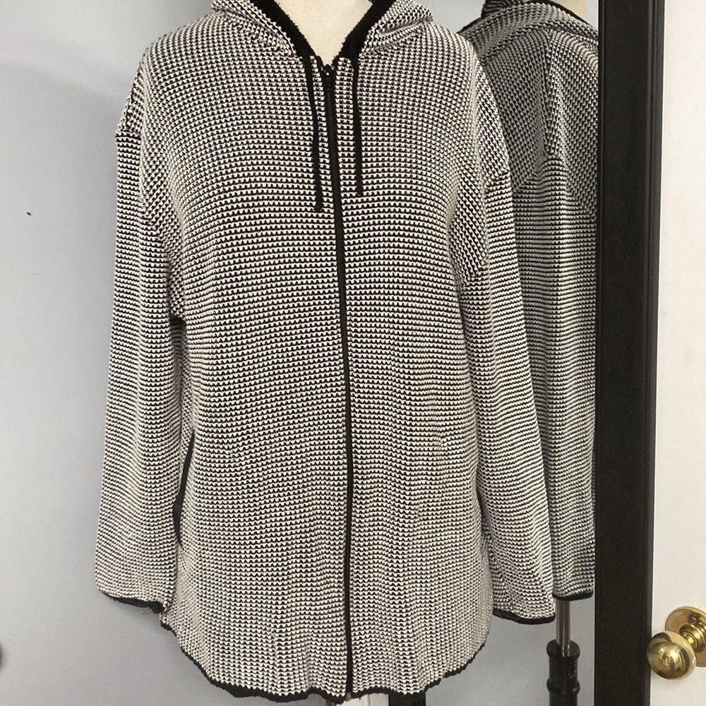 LUXE CARDIGAN WITH HOOD 100%COTTON LAGONLOOK AESTHETIC SIZE XXL MADE IN GREECE